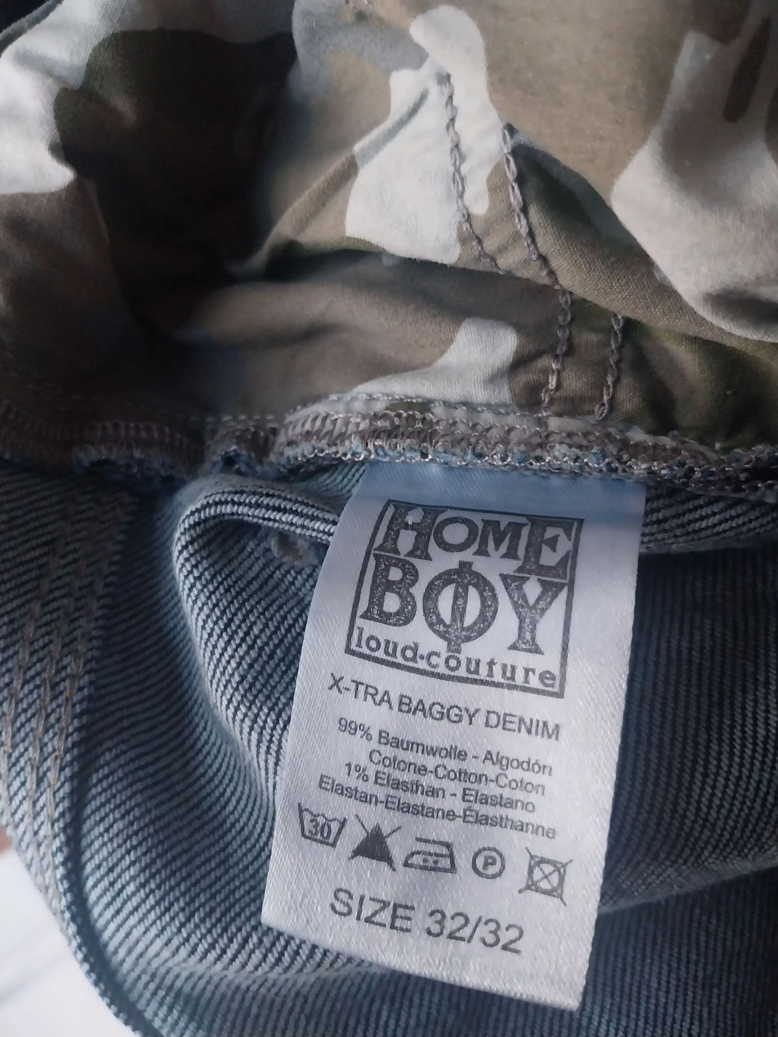 Homeboy calças jeans x-tra baggy demin 32/32 – photo 12